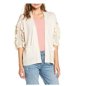 RACHEL PARCELL Ruffle Sleeve Cardigan Sweater size XXS